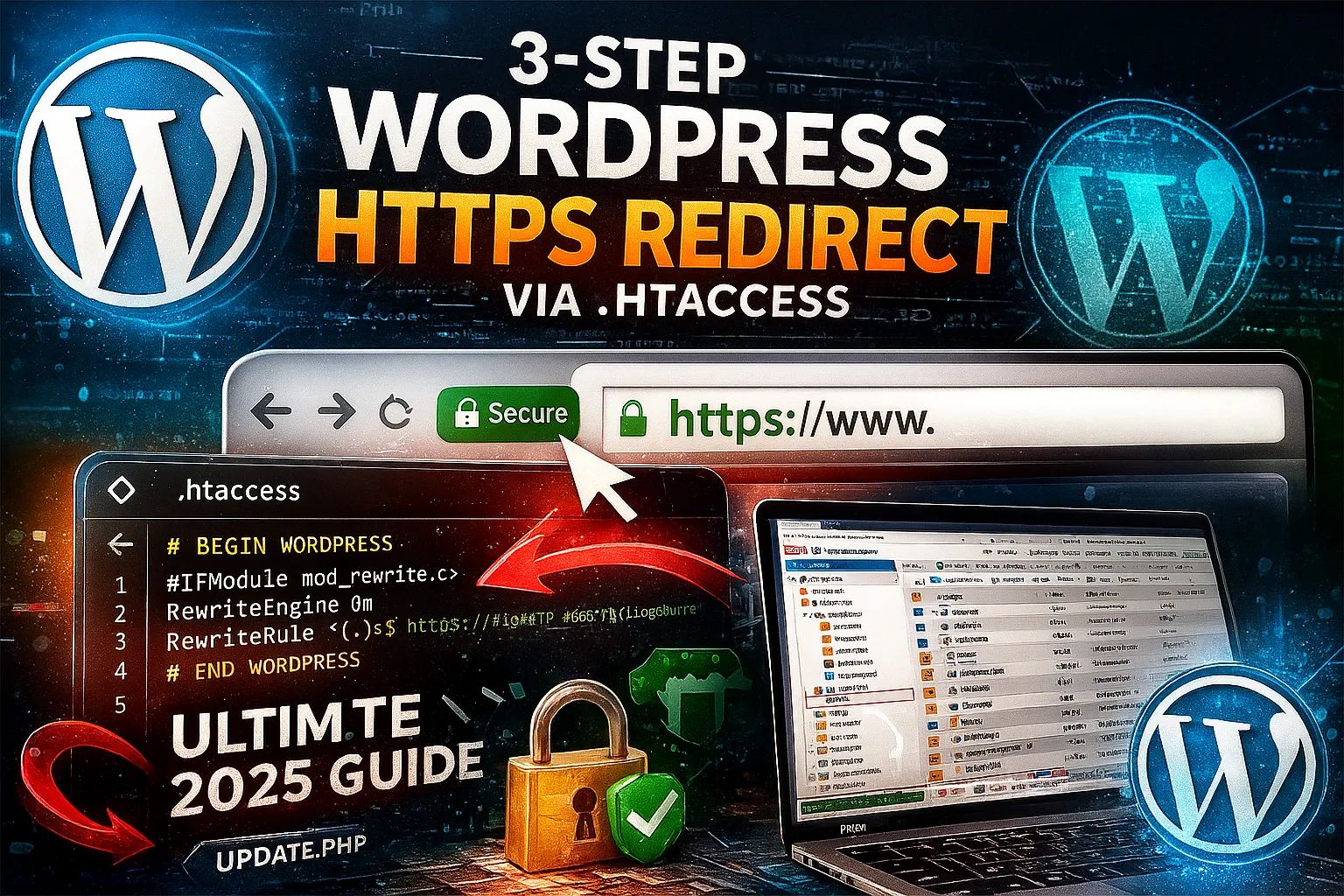 wordpress https redirect via .htaccess for WordPress
