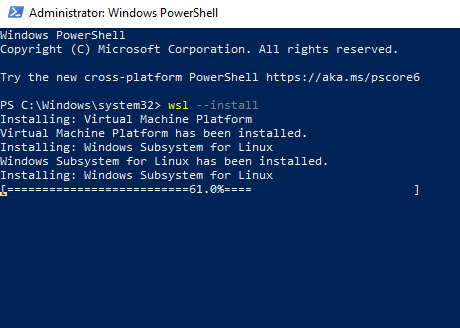 Installing WSL 2 to install Docker on Windows and run Linux containers