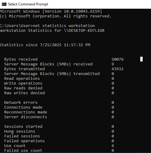 Check last restart time in Windows using CMD